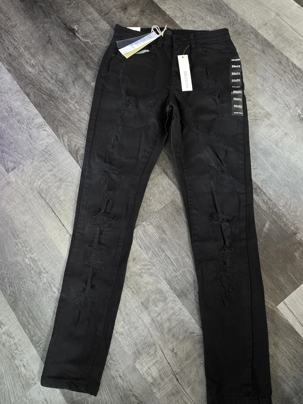 Reason Black Distressed Skinny Jeans